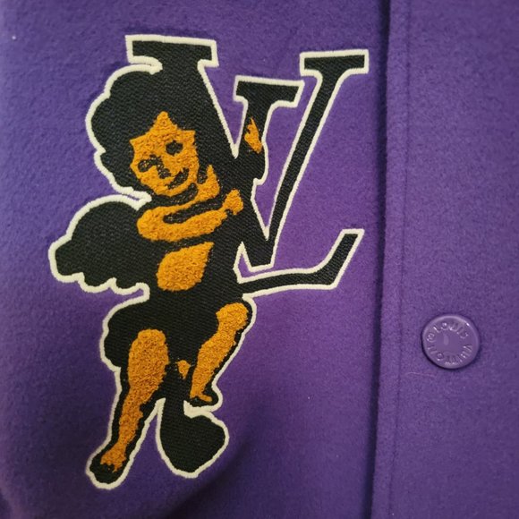 LOUIS VUITTON X Virgil Abloh FROG PURPLE VARSITY JACKET - Picture 6 of 10